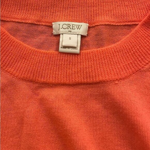 J. Crew Orange Merino Wool Blend Lightweight Crewneck Sweater Size Small - Picture 2 of 6